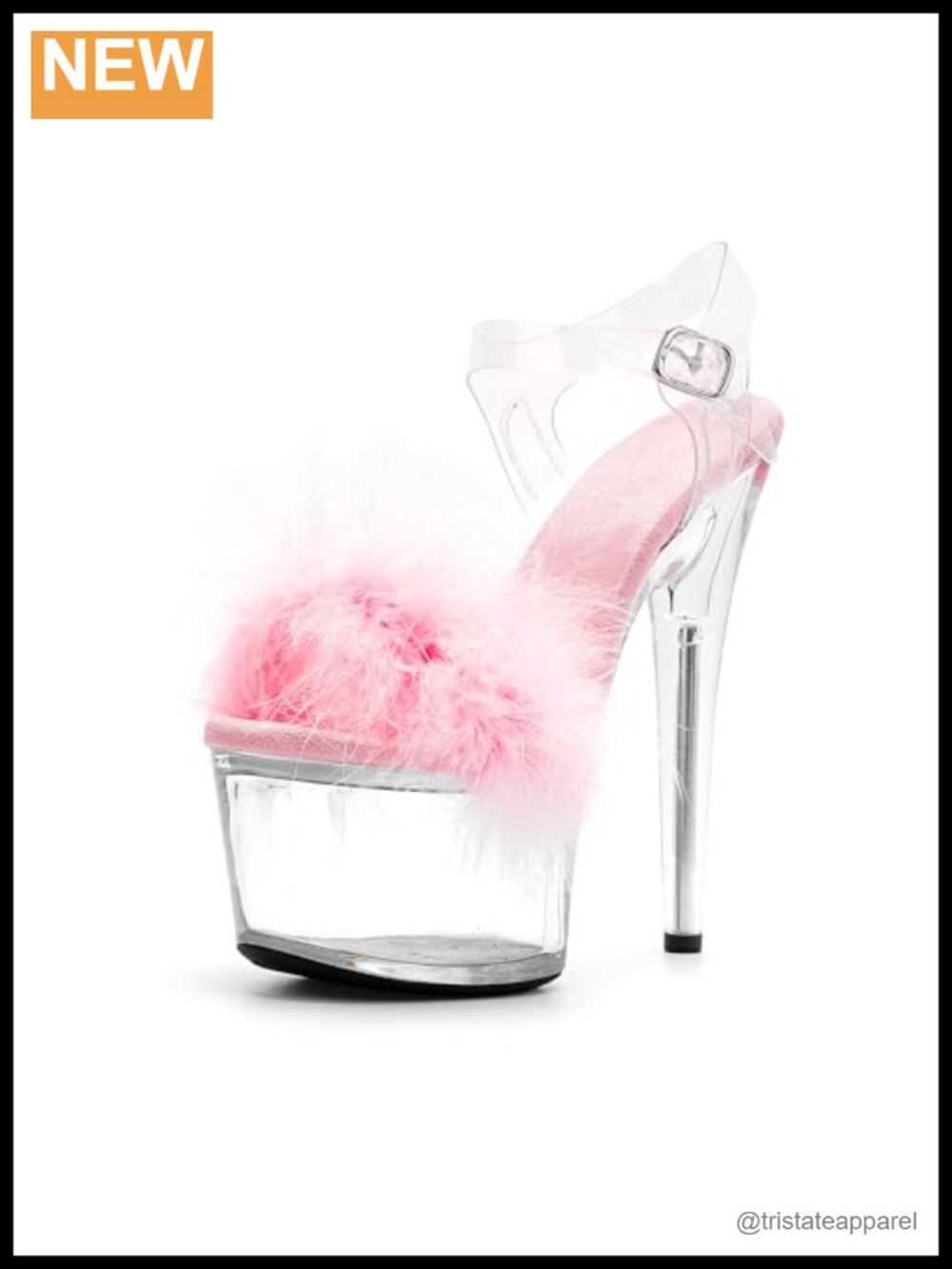 7 Inch Platform Sandals Feather Furry Stiletto Heels Exotic Dance Shoes